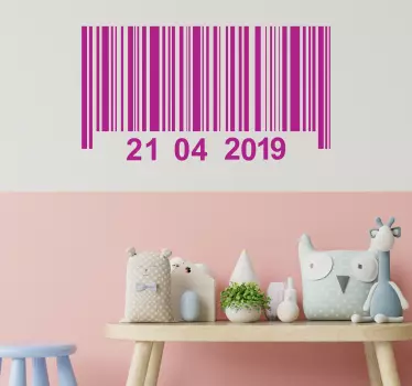 Barcode Birthday baby wall sticker - TenStickers