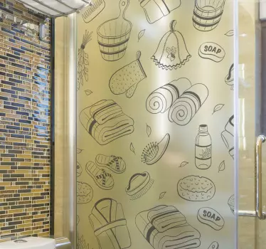Bathroom items shower sticker - TenStickers