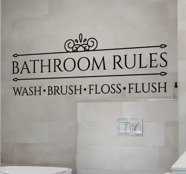 Bathroom rules Bathroom Wall Decal - TenStickers