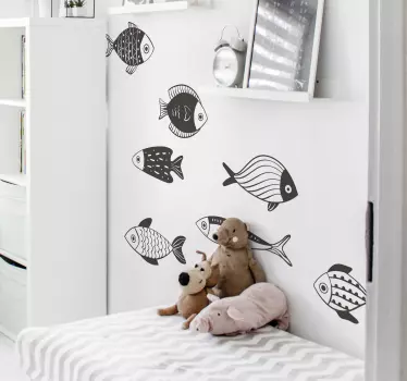 Beautiful fish pattern fish wall decal - TenStickers