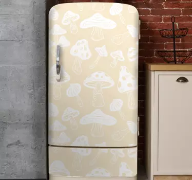 Beige mushrooms designs fridge decal - TenStickers