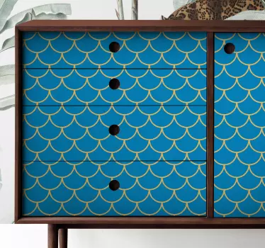 Blue fish scales pattern decals for furniture - TenStickers