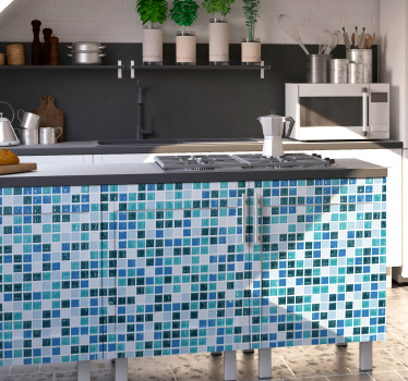 Blue Mosaic vinyl sheet - TenStickers