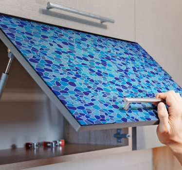 blue tones mosaic furniture decal - TenStickers