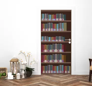 Bookcase vinyl door stickers - TenStickers
