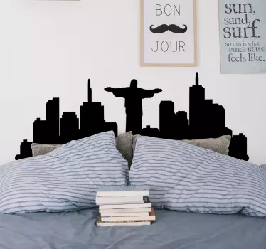 Brazil Skyline city silhouette wall sticker - TenStickers