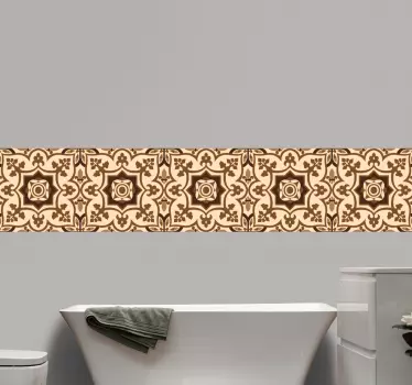 Brown spanish style tiles pattern transfer - TenStickers