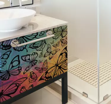 Butterflies for bathroom  furniture decal - TenStickers
