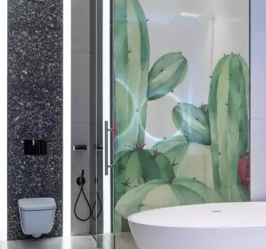 Cactus Plants shower door decals - TenStickers