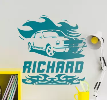 Car and name  Custom Sticker - TenStickers