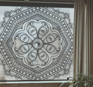 cat eye mandala style window decal - TenStickers