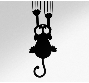 Cat falling custom fridge decals - TenStickers