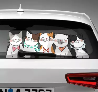 cat hovering Car Decal - TenStickers