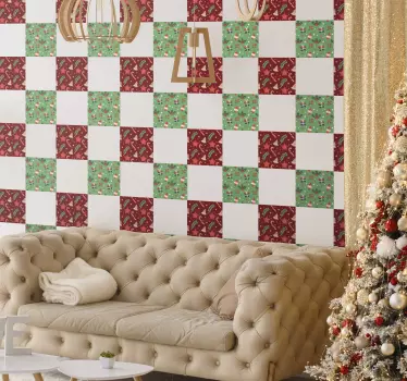 Christmas candy pattern tile transfer decal - TenStickers
