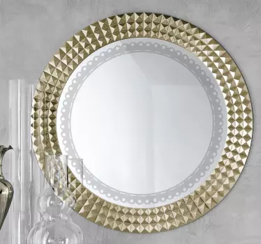 Circle outline ornamental mirror sticker - TenStickers