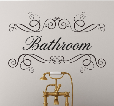 Classy calligraphy-style wall decal for bathroom - TenStickers