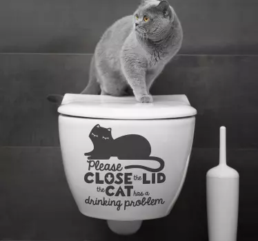 Close the lid cat pet wall art - TenStickers