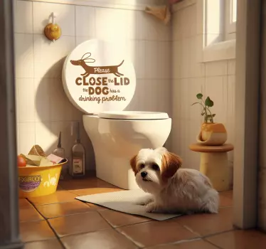 Close the lid dog pet wall art - TenStickers
