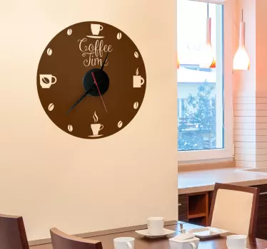 Coffee o'clock sticker clock - TenStickers