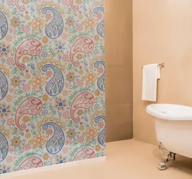 Colorful Paisley shower decal - TenStickers