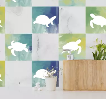 Colorful turtle pack tile transfer - TenStickers