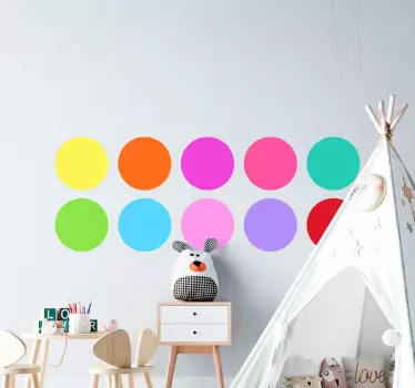 Coloured circles. vinyl stickers for floor - TenStickers