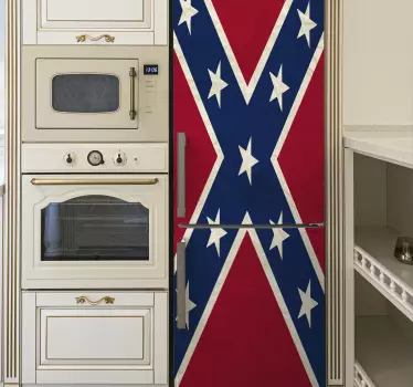 Confederate flag fridge decal - TenStickers