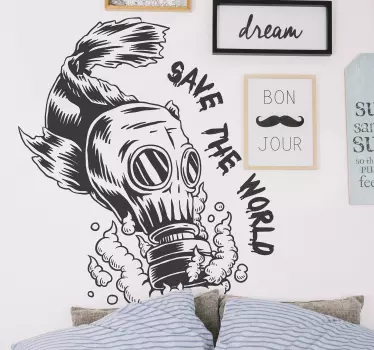 Contamination of water Drawing Sticker - TenStickers
