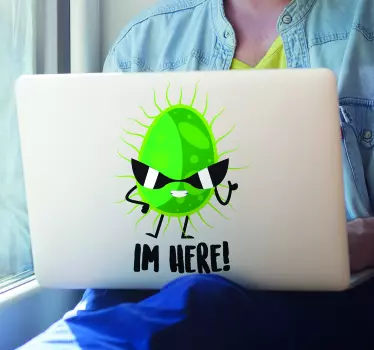 Covid 19 Im here laptop skin - TenStickers