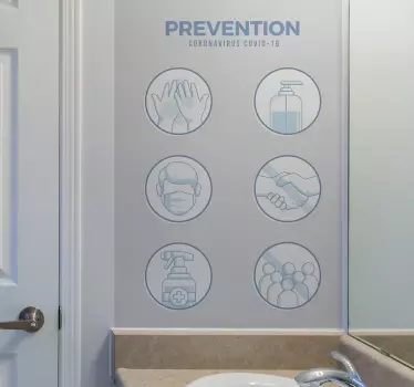 Covid prevention wall mural decal - TenStickers