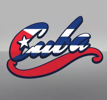 Cuba lettering flag decal - TenStickers