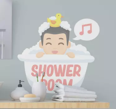 Cute anime shower  glass door decal - TenStickers