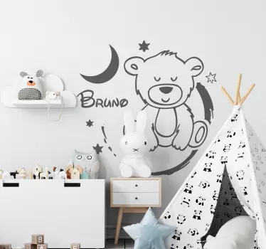 Cute bear with stars wall sticker children's room - TenStickers