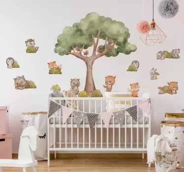 Cute Forest Animals Wall Sticker Children's Room - TenStickers