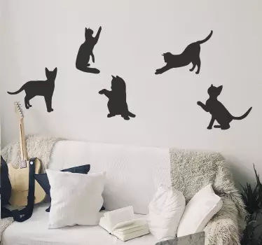 Dancing cats  wall decal - TenStickers
