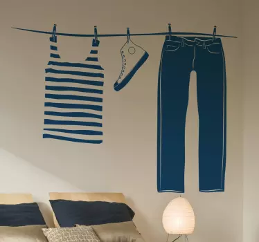 Decorative Clothes Line Sticker - TenStickers