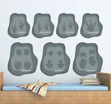Dinosaur Footprints Kids Wall Decal - TenStickers