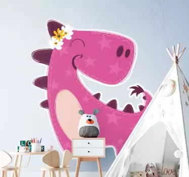 Dinosaur girl dragon wall decal - TenStickers