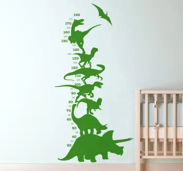 Dinosaur height chart decal - TenStickers