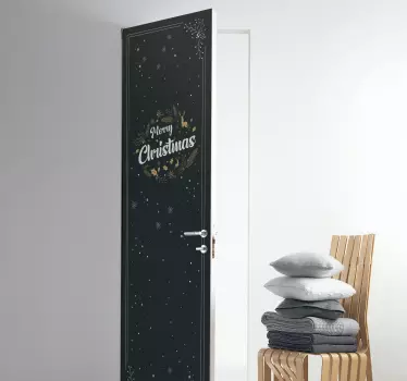 Door sticker cheerful christmas greetings - TenStickers
