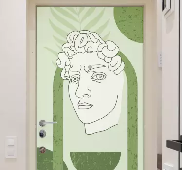 Door sticker contemporary face art design - TenStickers
