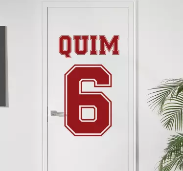 Door sticker custom name and number design - TenStickers