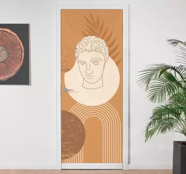 Door sticker - stylized classical face design - TenStickers