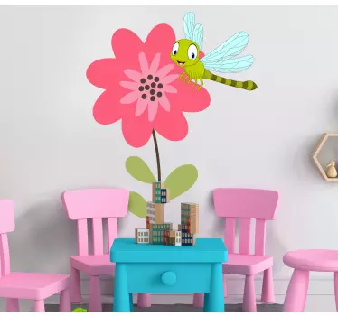 Door sticker with whimsical floral design - TenStickers