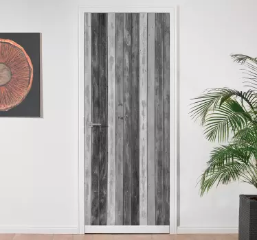 Door sticker wooden panel texture - TenStickers