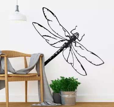 Dragonfly illustration insect wall sticker - TenStickers