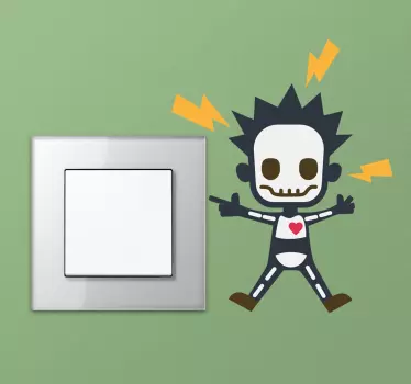 Electric man switch people wall decal - TenStickers