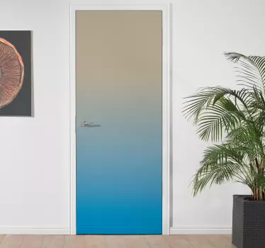 Elegant gradient transition door sticker - TenStickers