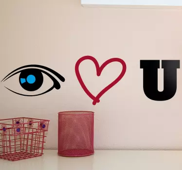 Eye Heart U Wall Sticker - TenStickers
