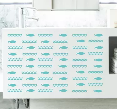Fish silhouette furniture decal - TenStickers